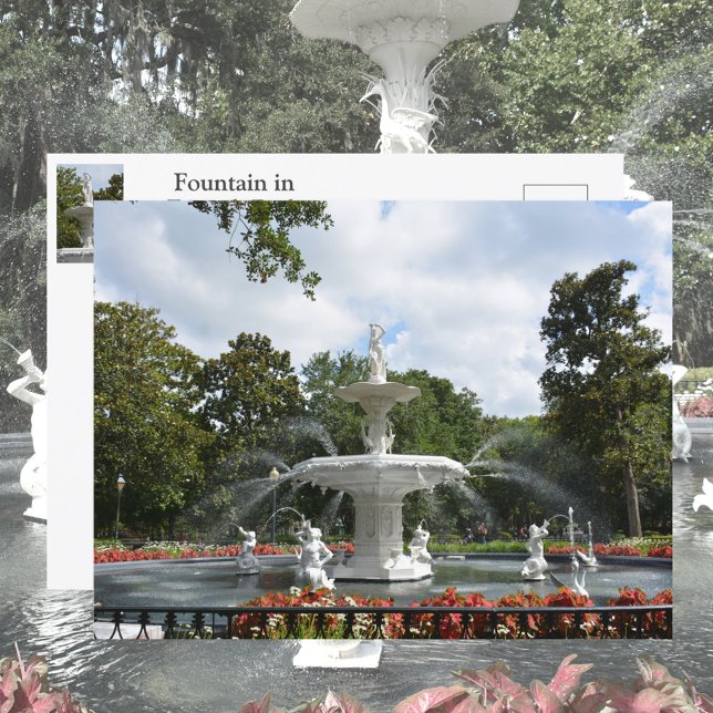 Fountain Forsyth Park in Savannah GA Fotografy Postkarte (Von Creator hochgeladen)