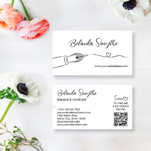 Fountain Pen Heart Swash Romance Author Visitenkarte