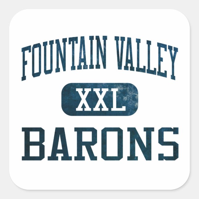 Fountain Valley Barons Athletics Quadratischer Aufkleber (Vorderseite)