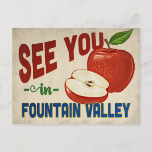 Fountain Valley Kalifornien Apfel - Vintage Reise Postkarte