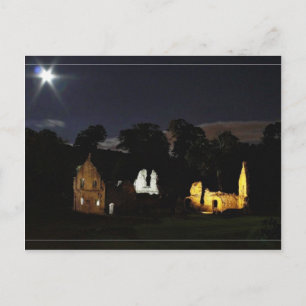 Fountains Abbey in North Yorkshire bei Nacht Postkarte