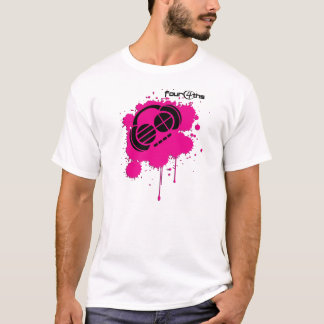 Four4ths:: Rosa und schwarzes Spritzerlogo auf T-Shirt