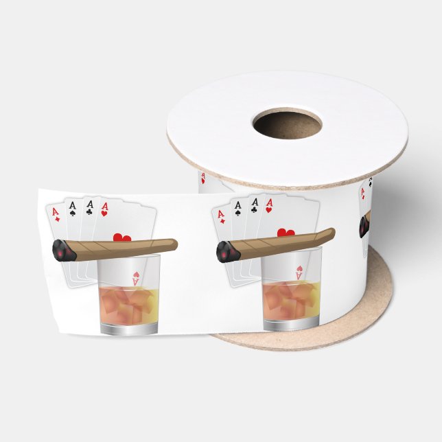 Four Aces, A Drink and Cigar Satinband (Spule)