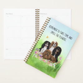 Four Cavalier King Charles Spaniels in Blume Planer