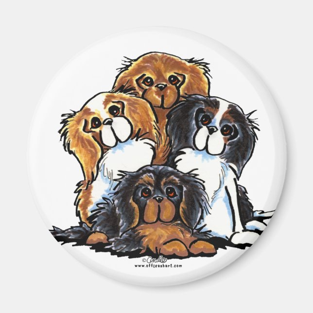 Four Cavalier King Charles Spaniels Magnet (Vorne)