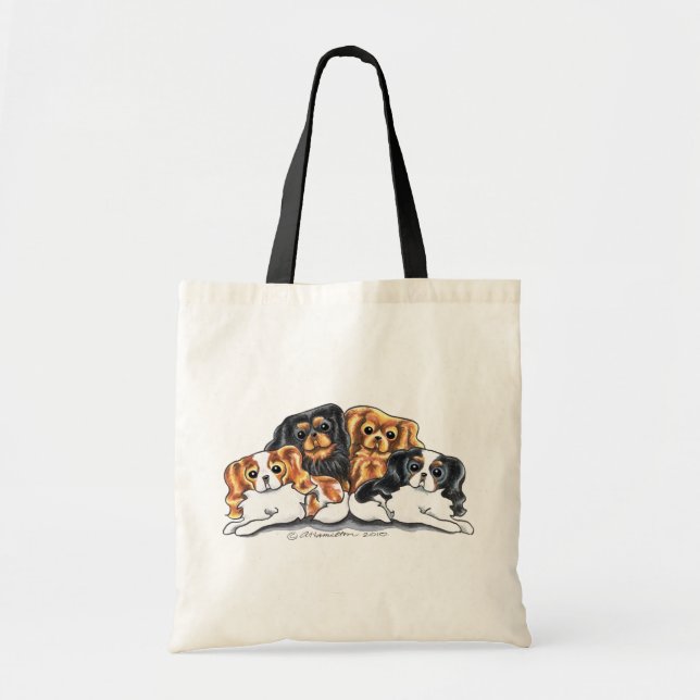 Four Cavalier King Charles Spaniels Tragetasche (Vorne)