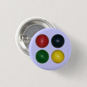 Four Croquet Balls Button