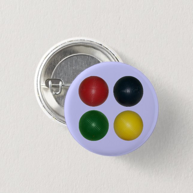 Four Croquet Balls Button (Vorne & Hinten)