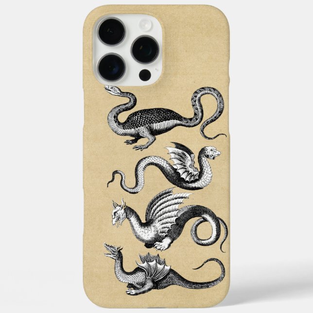 Four Dragons Sepia Case-Mate iPhone Hülle (Rückseite)