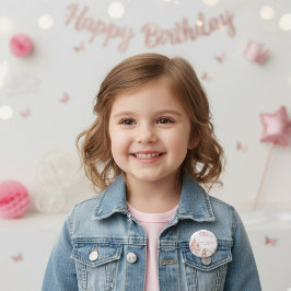 Four Ever Princess Castle Unicorn 4th Birthday Button