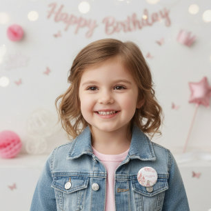 Four Ever Princess Schloss Einhorn 4. Geburtstag Button