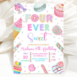 Four Ever Sweet Birthday Invitation, Candy Sweet  Einladung