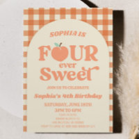 Four Ever Sweet Peach Orange 4th Birthday Party
