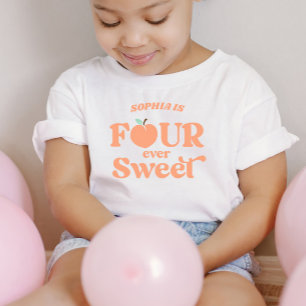 Four Ever Sweet Pfirsich Frucht 4. Geburtstagsfeie Kleinkind T-shirt