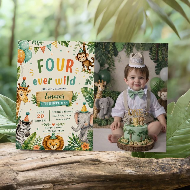 Four Ever Wild 4. Geburtstagsfeier Einladung (Von Creator hochgeladen)