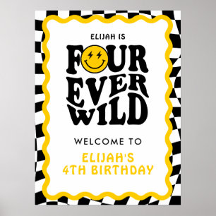Four Ever Wild Smile Boy 4. Geburtstag Willkommen Poster