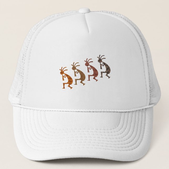 Four Kokopelli Truckerkappe (Vorderseite)