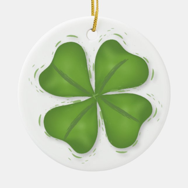 Four Leaf Clover Ceramic Ornament (Vorne)