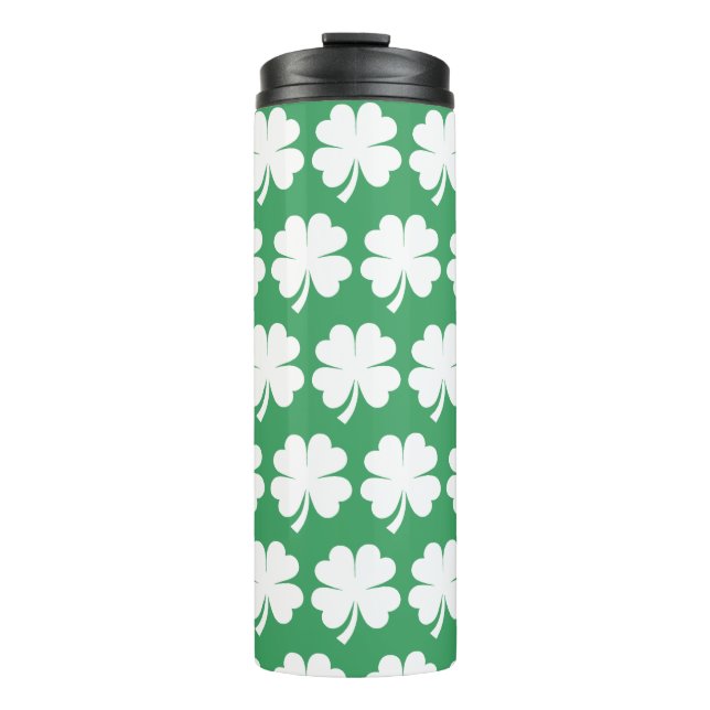 Four Leaf Lucky Clover Saint Patrick's Day Thermosbecher (Vorderseite)