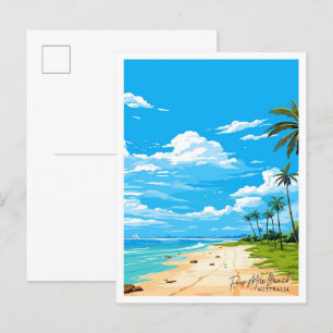 Four Mile Beach Australien Reiseillustration Postkarte
