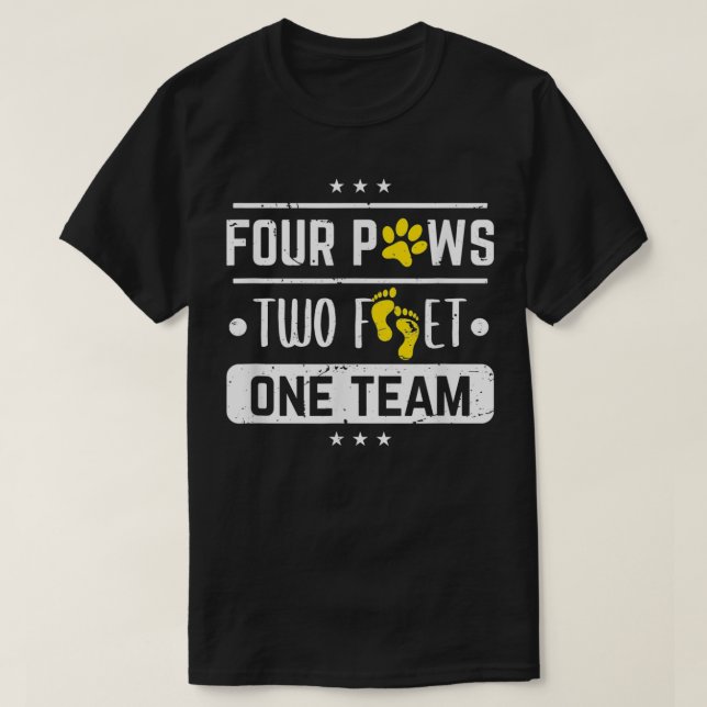 Four Paws zwei Fuß ein Team für Hundetrainer T-Shirt (Design vorne)