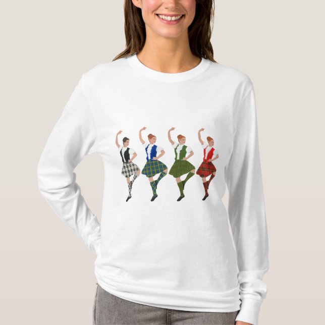 Four Scottish Highland Dancers T-Shirt (Vorderseite)