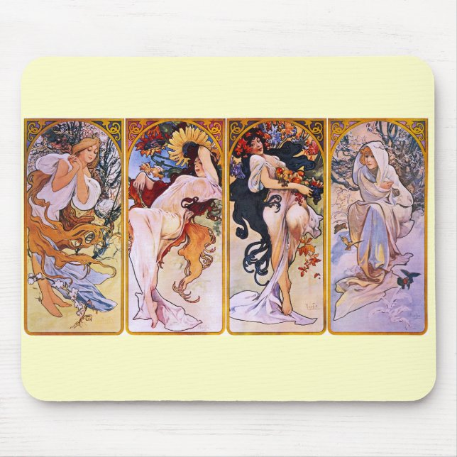 Four Seasons Alfons Mucha Mousepad (Vorne)