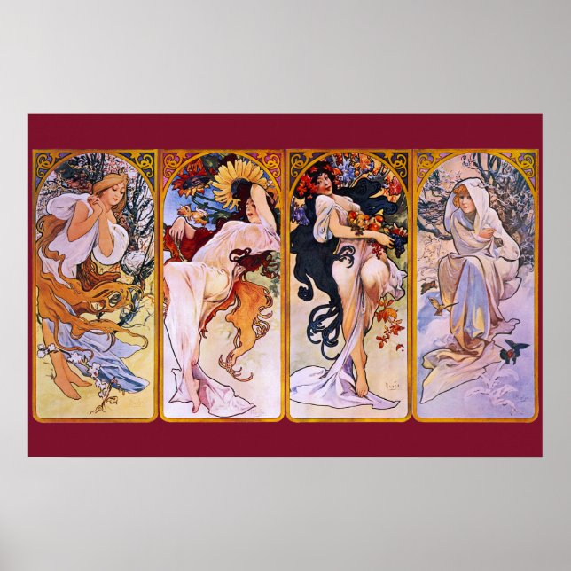 Four Seasons Alfons Mucha Poster (Vorne)