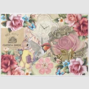 Four Seasons Collage Design Series 3 Seidenpapier