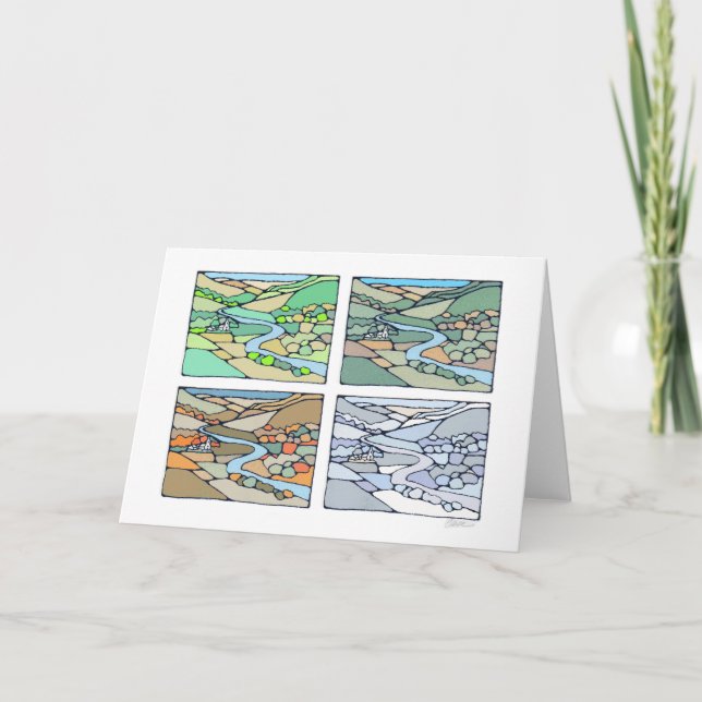 Four Seasons Grußkarte Feiertagskarte (Vorderseite)