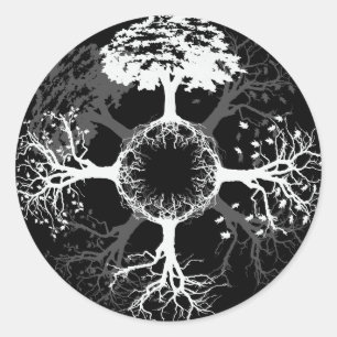 Four Seasons Runder Aufkleber