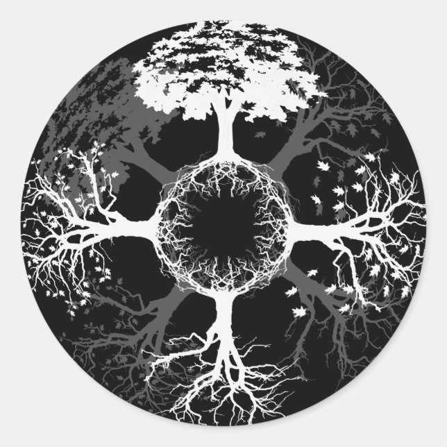 Four Seasons Runder Aufkleber (Vorderseite)