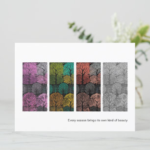 Four Seasons Trees Stilvolle moderne Karte