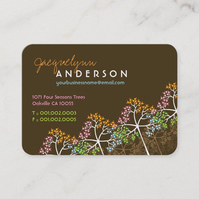 Four Seasons Trees Woodland Nature Business Cards Visitenkarte (Vorderseite)