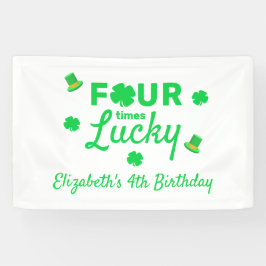 Four Times Lucky 4th Birthday Banner