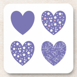 Four Veri Peri Hearts Getränkeuntersetzer