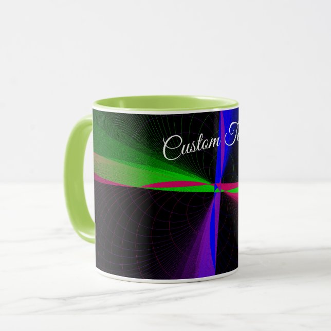 Four-Way Geometric Wave Coffee Mug Tasse (Vorderseite Links)