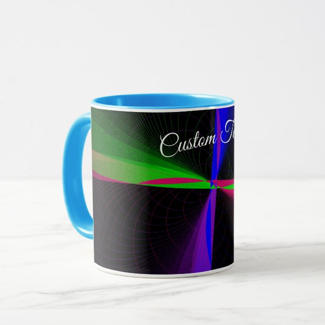 Four-Way Geometric Wave Coffee Mug Tasse (Vorderseite Links)