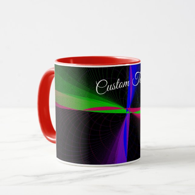 Four-Way Geometric Wave Coffee Mug Tasse (Vorderseite Links)