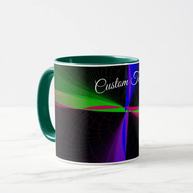 Four-Way Geometric Wave Coffee Mug Tasse (Vorderseite Links)