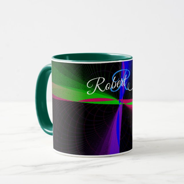 Four-Way Wave Geometric Coffee Mug Tasse (Vorderseite Links)