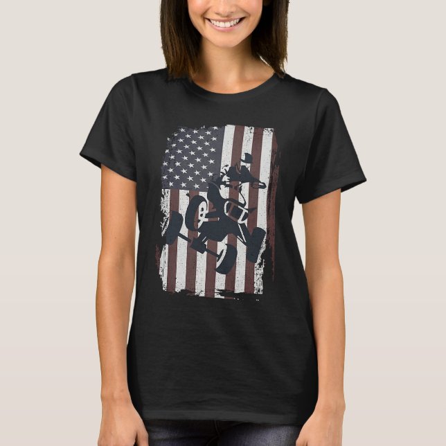 Four Wheeler ATV Quad Racing Rider USA American Fl T-Shirt (Vorderseite)