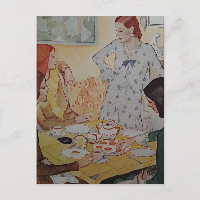 Four Women with a cheese treat in 1930  Postkarte (Vorderseite)