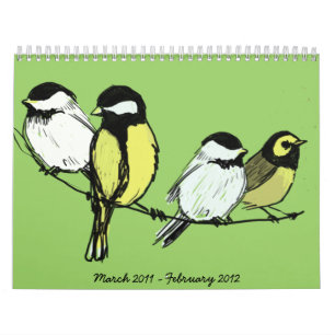 Fourcallingvögel, März 2011 bis Februar 2012 Kalender
