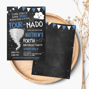 Fournado Birthday Einladung Tornado Twister Party