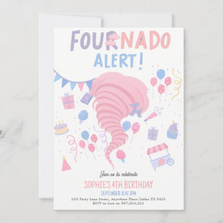 Fournado Rosa 4. Geburtstag Einladung