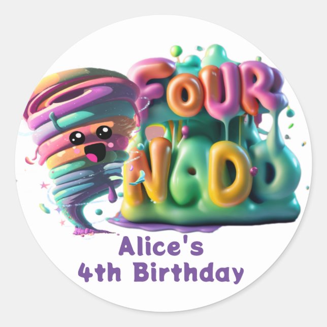 Fournado-T - Shirt Runder Aufkleber (Vorderseite)