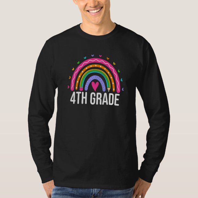 Fourth Grade Rainbow Back To School 4th Grade Squa T-Shirt (Vorderseite)
