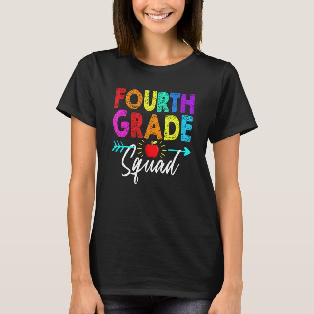 Fourth Grade Squad 4th Teacher Student Team Back T T-Shirt (Vorderseite)