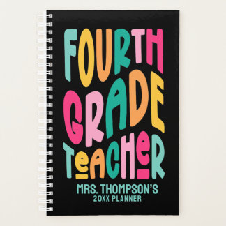 Fourth Grade Teacher Colorful Text Planer